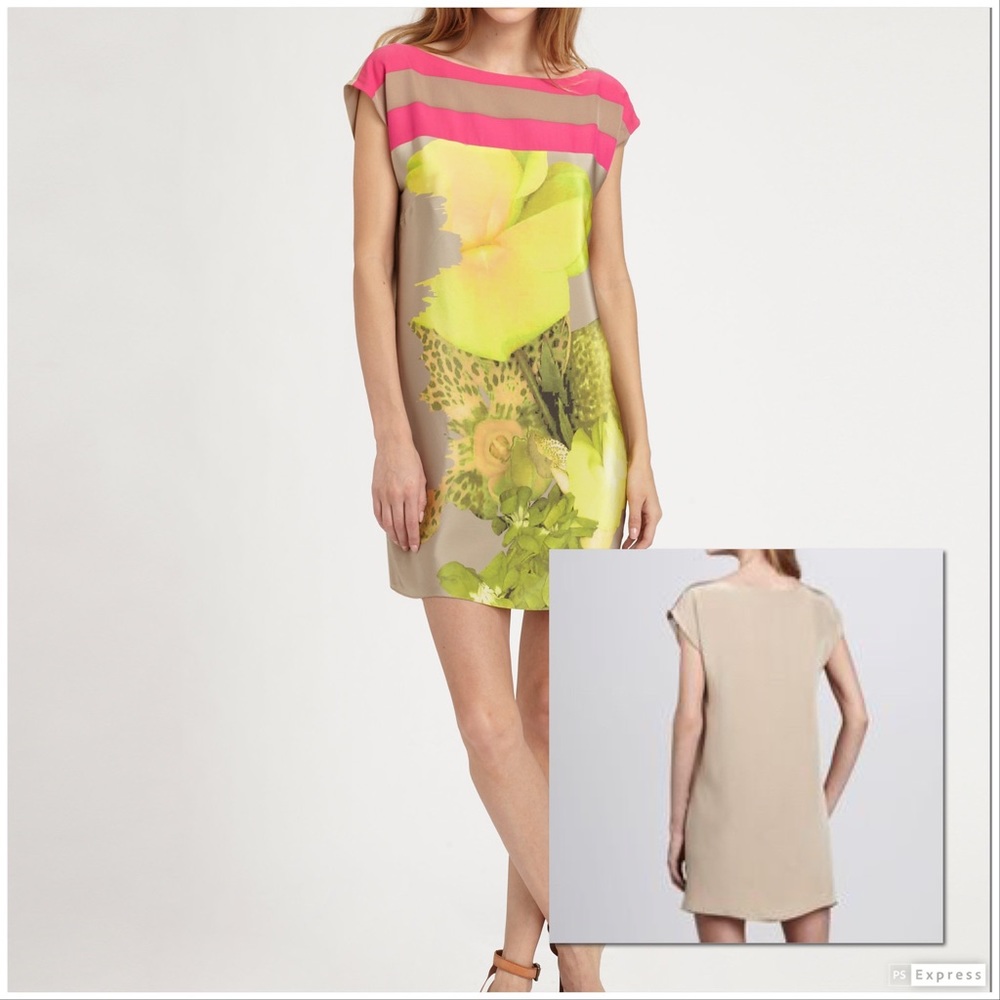 Tibi Silk Orchid Shift Dress SZ 2